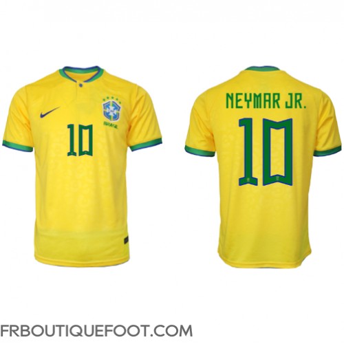 Maillot de foot Brésil Neymar Jr #10 Domicile vêtements Monde 2022 Manches Courtes
